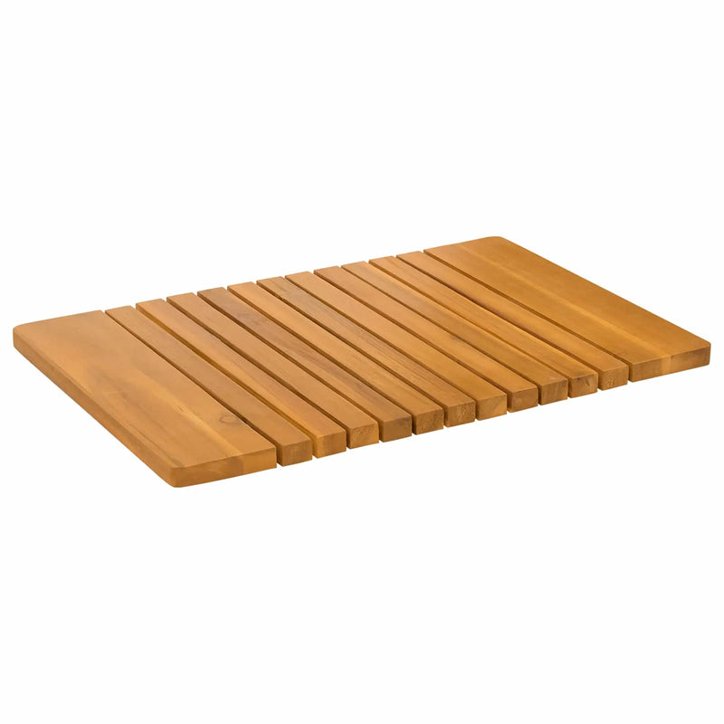 Bath Mat Plain Brown 59 x 40 cm Solid Acacia Wood