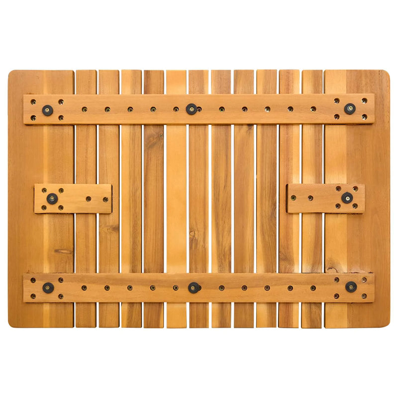Bath Mat Plain Brown 59 x 40 cm Solid Acacia Wood