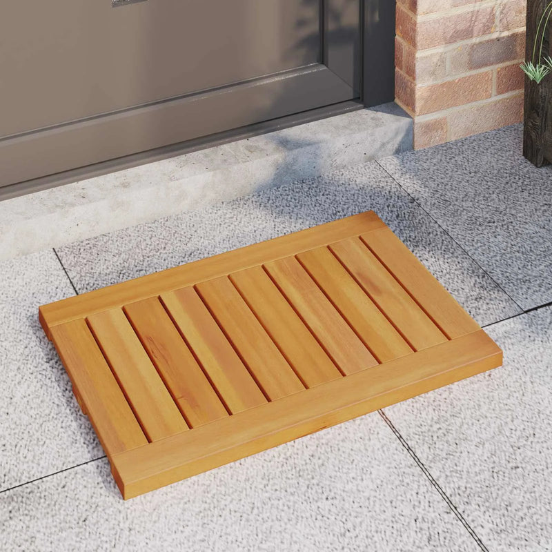 Bath Mat Plain Brown 60 x 40 cm Solid Acacia Wood