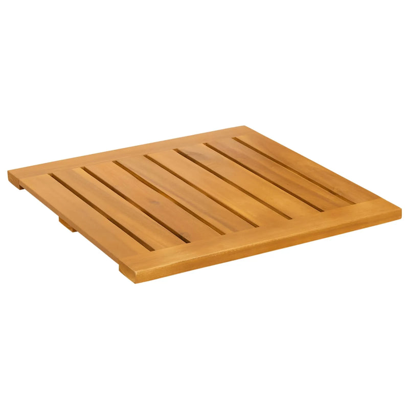Bath Mat Plain Brown 50 x 50 cm Solid Acacia Wood