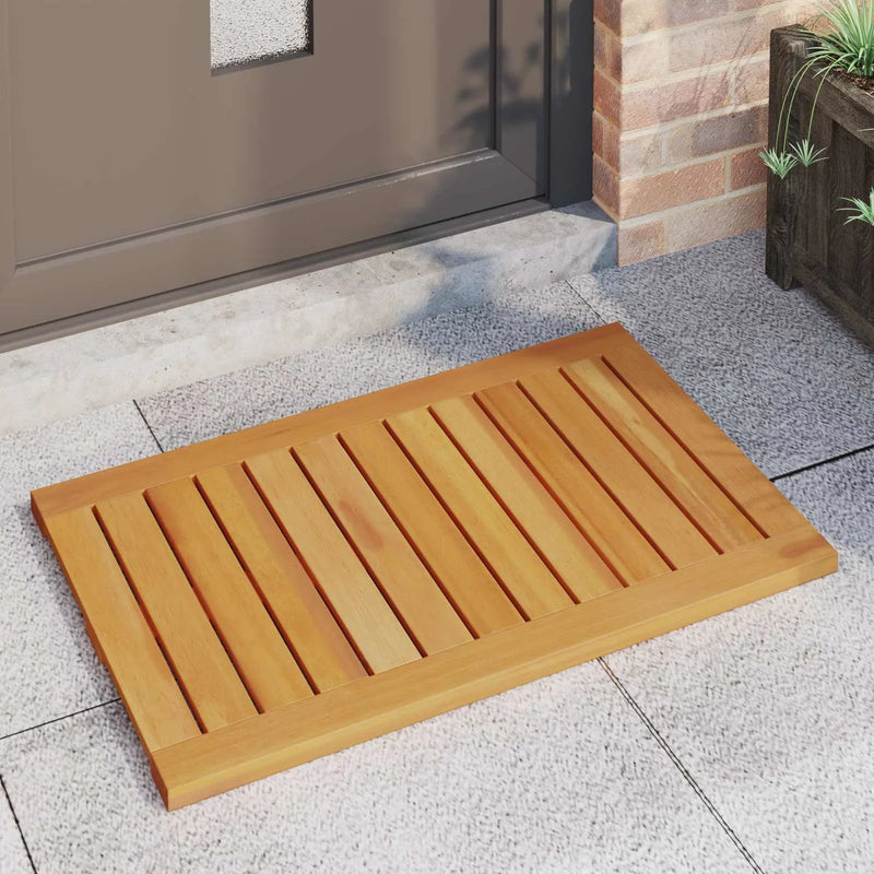 Bath Mat Plain Brown 80 x 50 cm Solid Acacia Wood