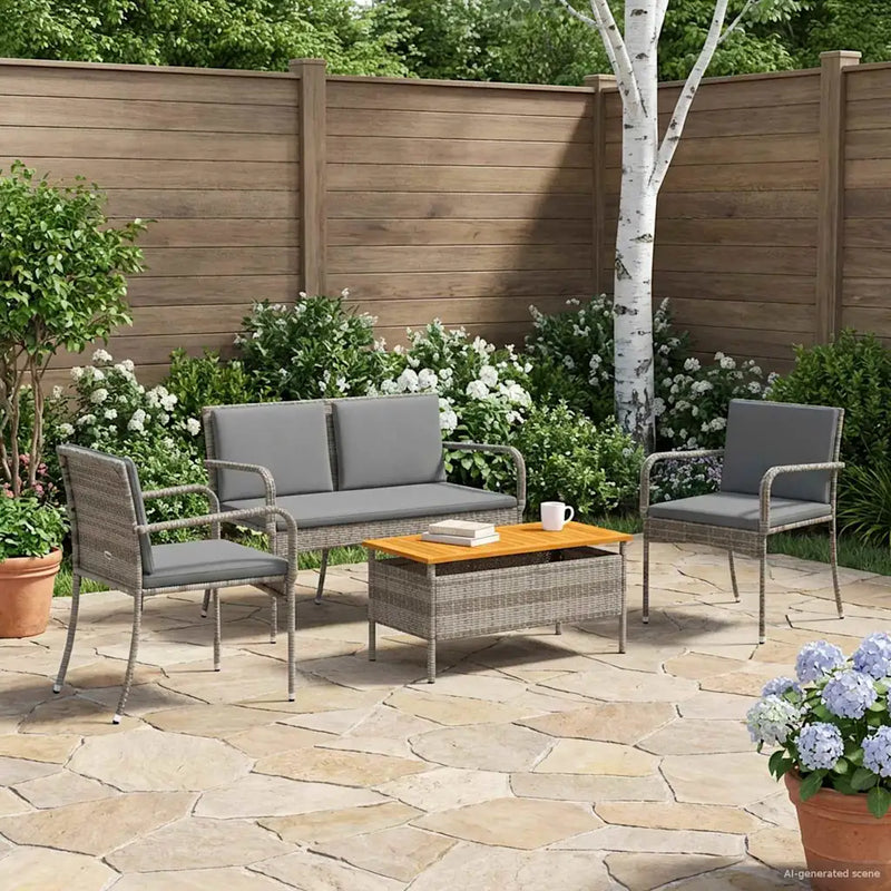 Garden set with Cushion steel