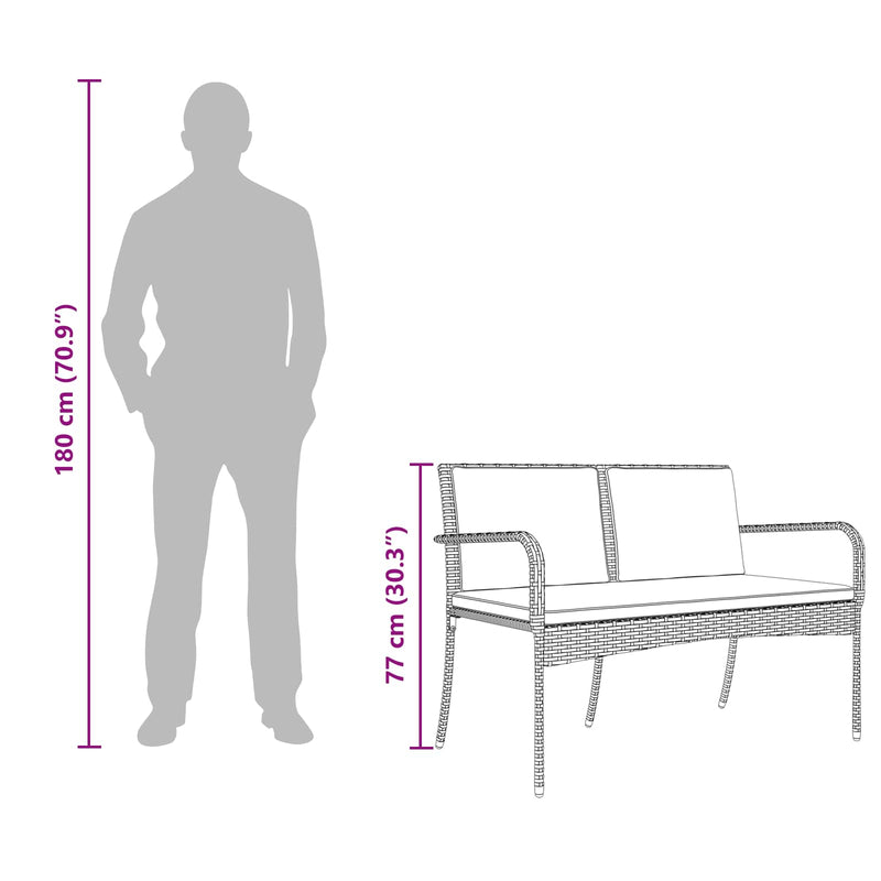 Garden set with Cushion steel