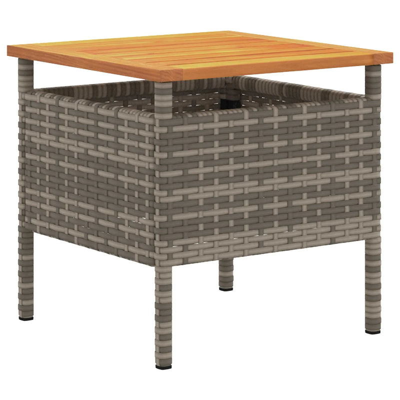 Garden Bistro Set with Cushion 3 pcs Grey Poly Rattan