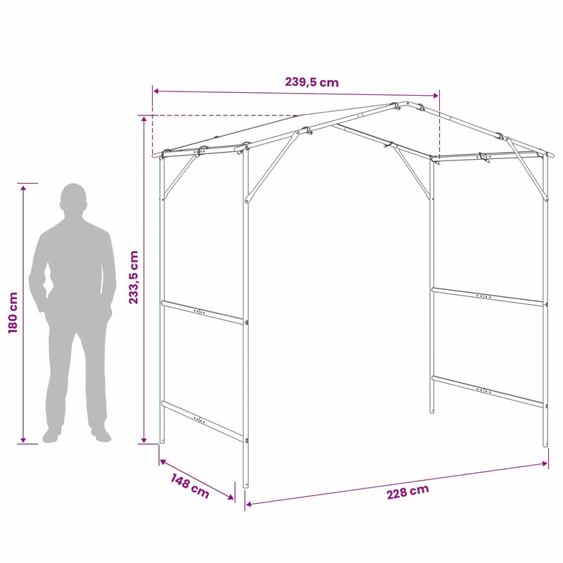 BBQ Gazebo 239.5 x 148 x 233.5 cm Beige