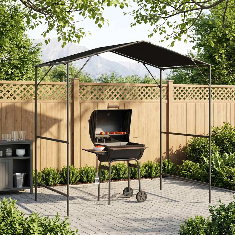 BBQ Gazebo 239.5 x 148 x 233.5 cm Black