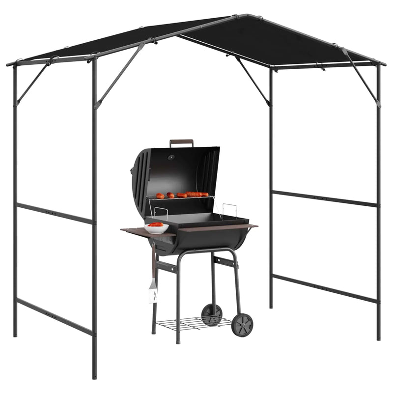 BBQ Gazebo 239.5 x 148 x 233.5 cm Black