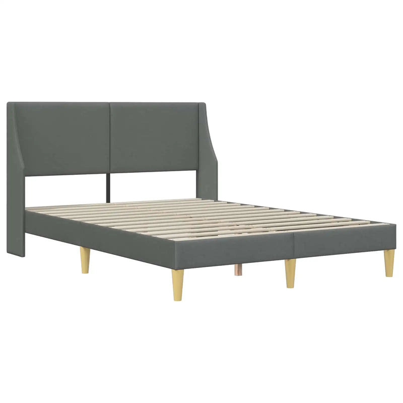 Bed Frame with Headboard Dark Grey Velvet