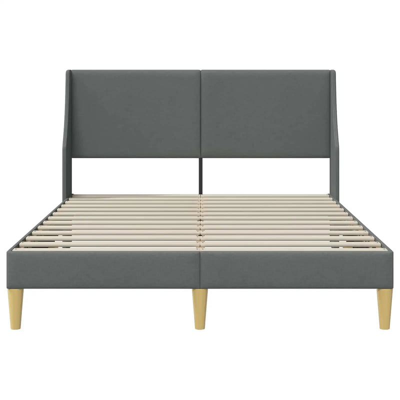 Bed Frame with Headboard Dark Grey Velvet