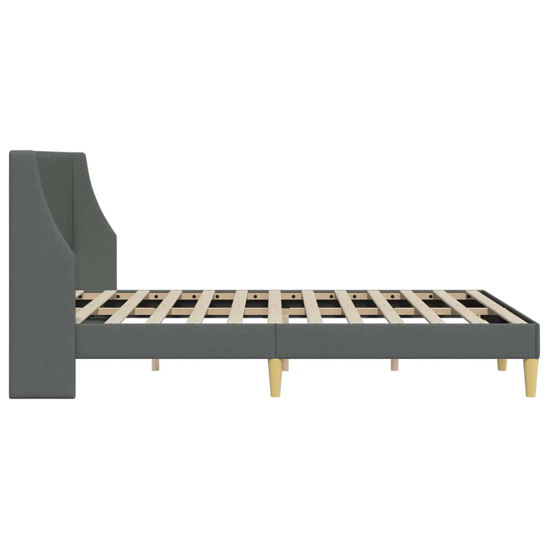 Bed Frame with Headboard Dark Grey Velvet