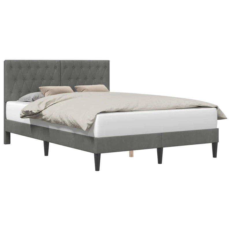 Bed Frame with Headboard Dark Grey Velvet