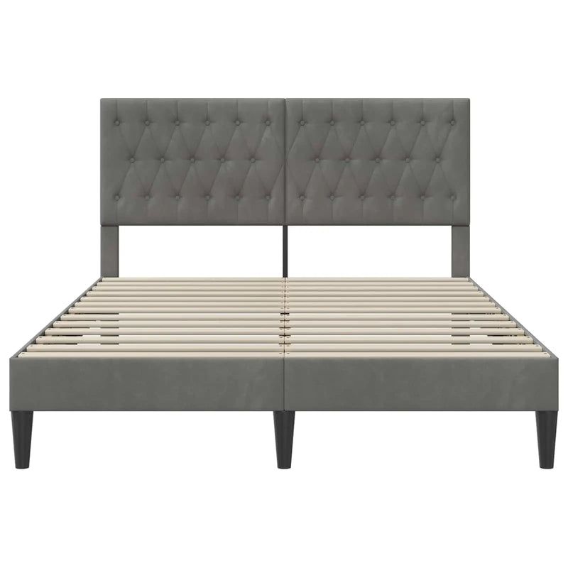 Bed Frame with Headboard Dark Grey Velvet