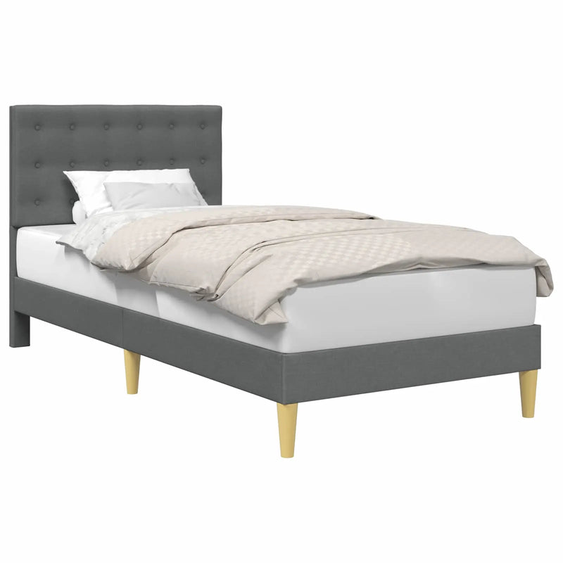 Bed Frame with Headboard Dark Grey 90 x 190 cm Fabric