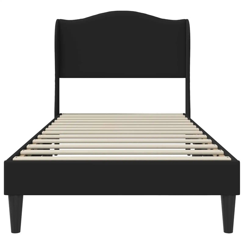 Bed Frame with Headboard Black 90 x 190 cm Faux Leather