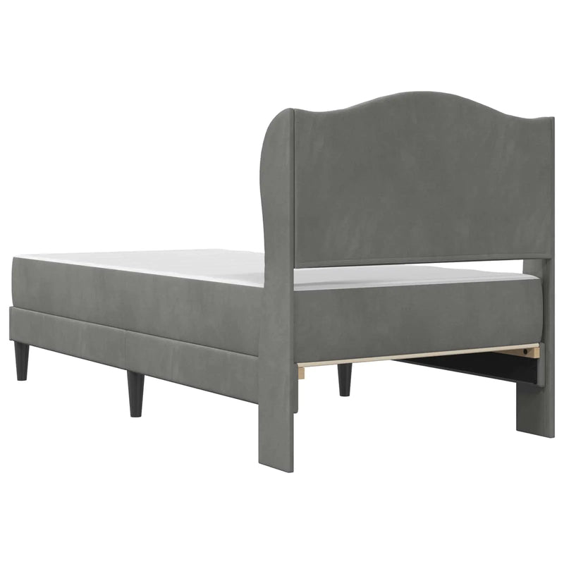 Bed Frame with Headboard Dark Grey 107 x 203 cm Velvet