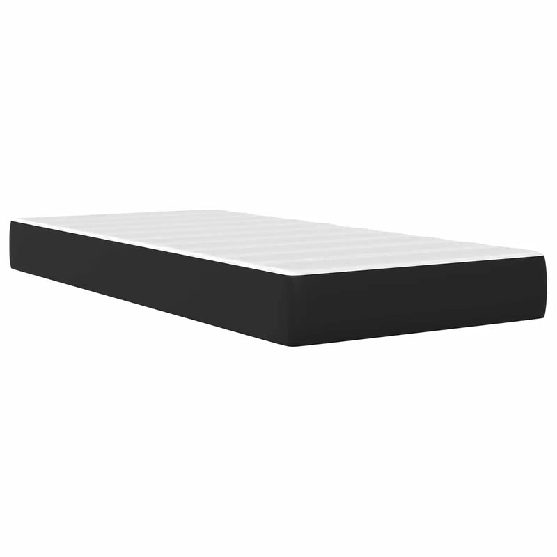 Bed Frame with Mattress Black 90 x 190 cm Faux Leather