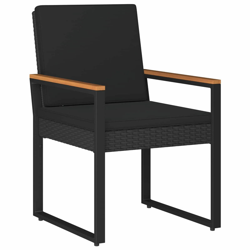 Outdoor Furniture Set with Cushion 4 pcs Black Poly Rattan
