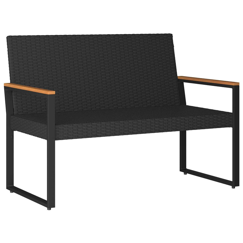 Outdoor Furniture Set with Cushion 4 pcs Black Poly Rattan