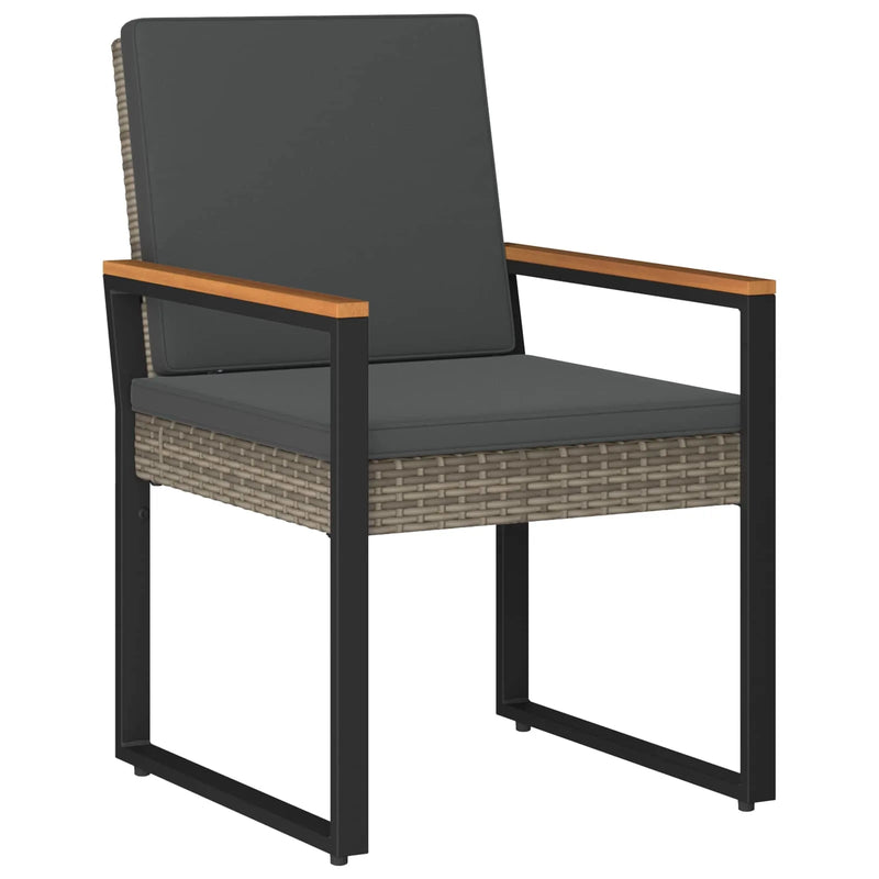 Outdoor Furniture Set 4 pcs Grey and Dark Grey Poly Rattan
