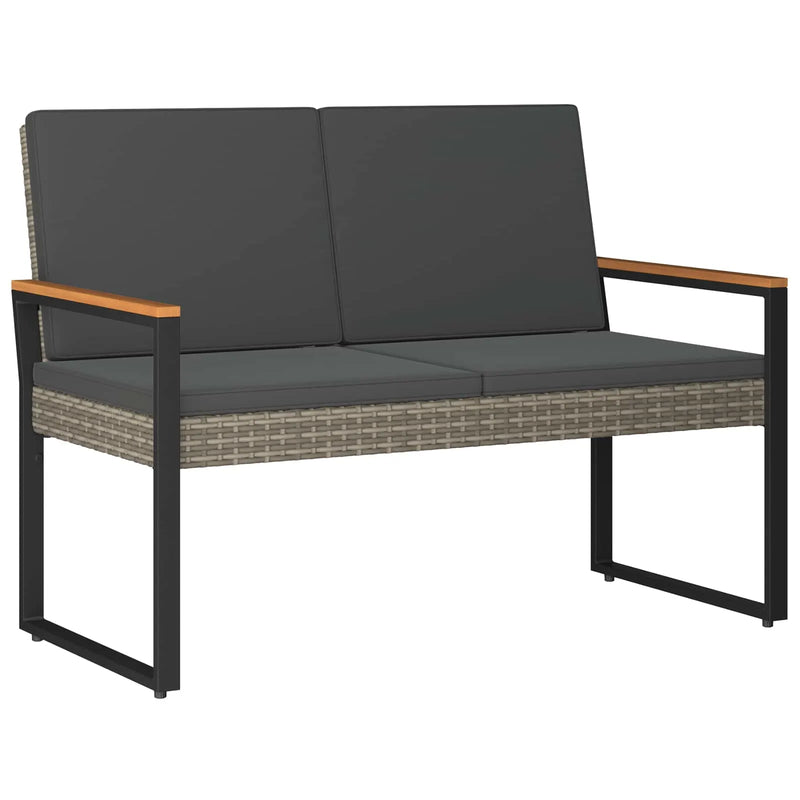Outdoor Furniture Set 4 pcs Grey and Dark Grey Poly Rattan