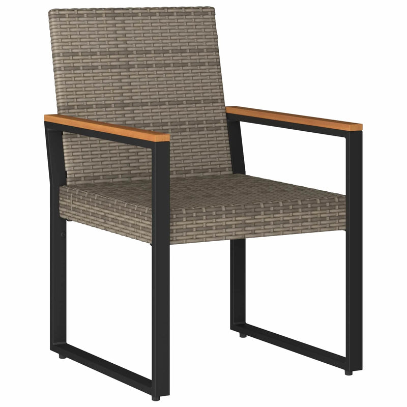 Outdoor Furniture Set 3 pcs Grey and Dark Grey Poly Rattan