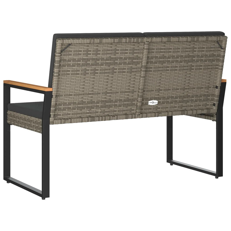 Outdoor Bench Grey and Dark Grey 107 x 61 x 80 cm Poly Rattan