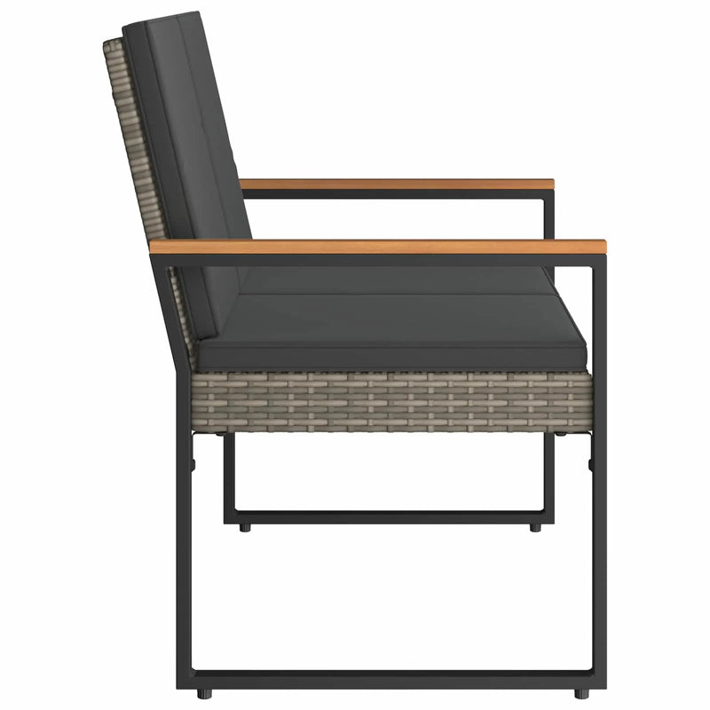 Outdoor Bench Grey and Dark Grey 107 x 61 x 80 cm Poly Rattan