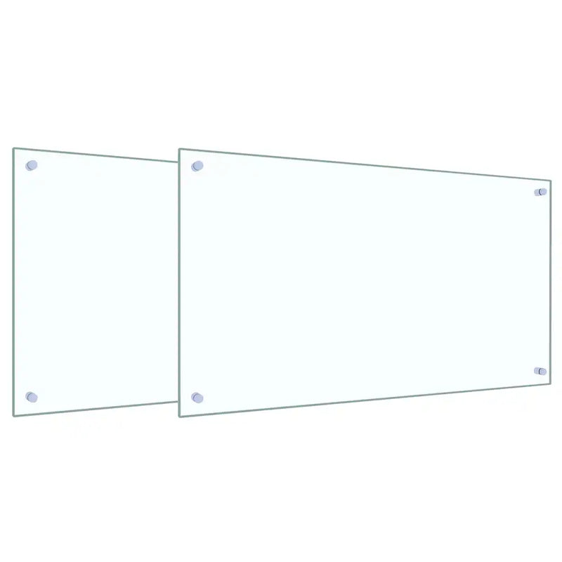 Kitchen Backsplash 2 pcs Transparent 90 x 50 cm Tempered Glass