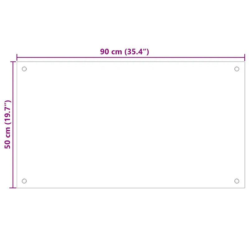 Kitchen Backsplash 2 pcs Transparent 90 x 50 cm Tempered Glass