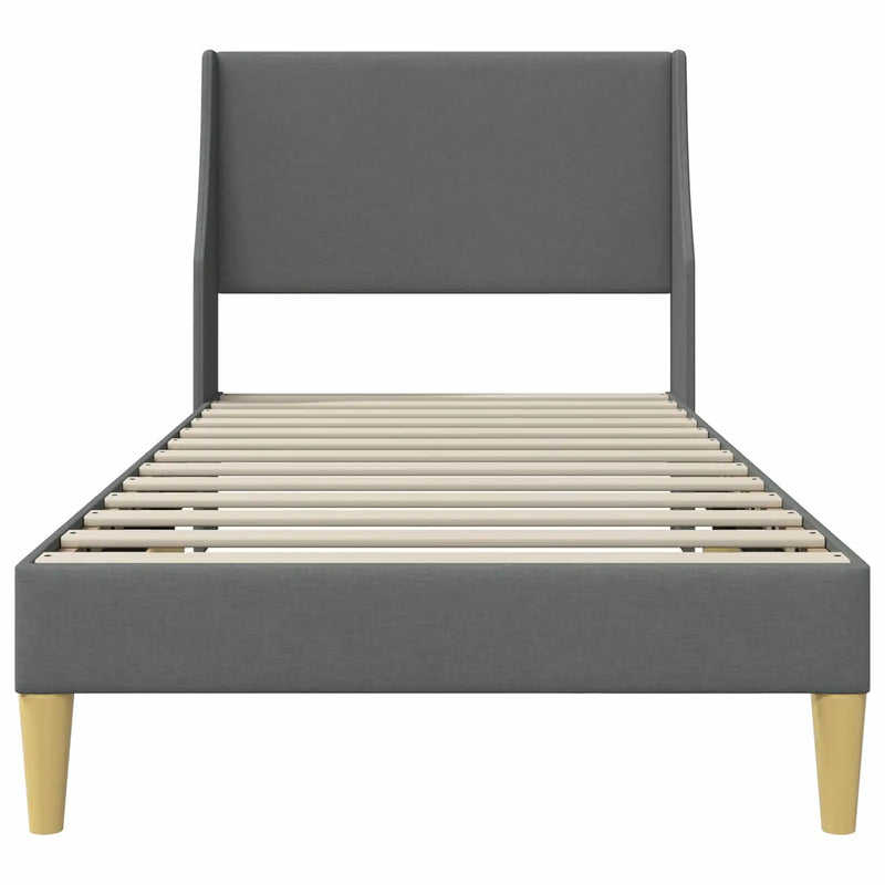 Bed Frame with Headboard Dark Grey 90 x 190 cm Velvet