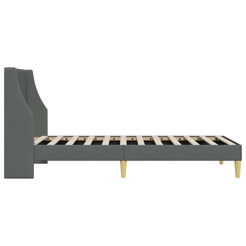 Bed Frame with Headboard Dark Grey 90 x 190 cm Velvet