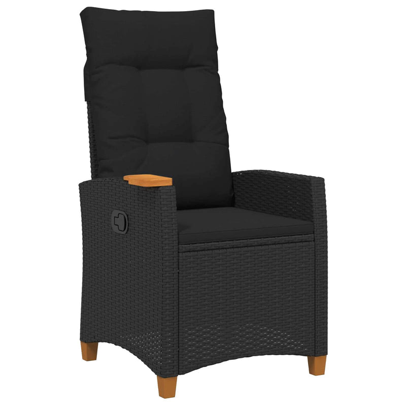 reclining chair with tea plate Black 62 x 64 x 112 cm