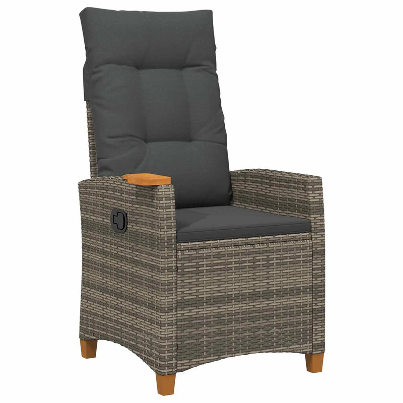reclining chair with tea plate 62 x 64 x 112 cm Poly Rattan