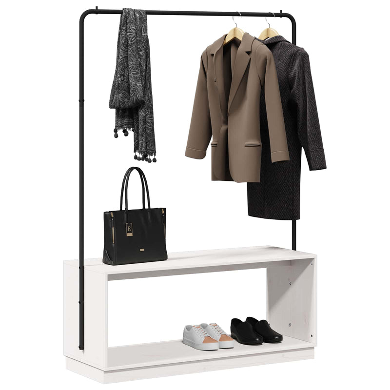 vidaXL Clothes Rack with Storage White and Black 113 x 40 x 157.5 cm