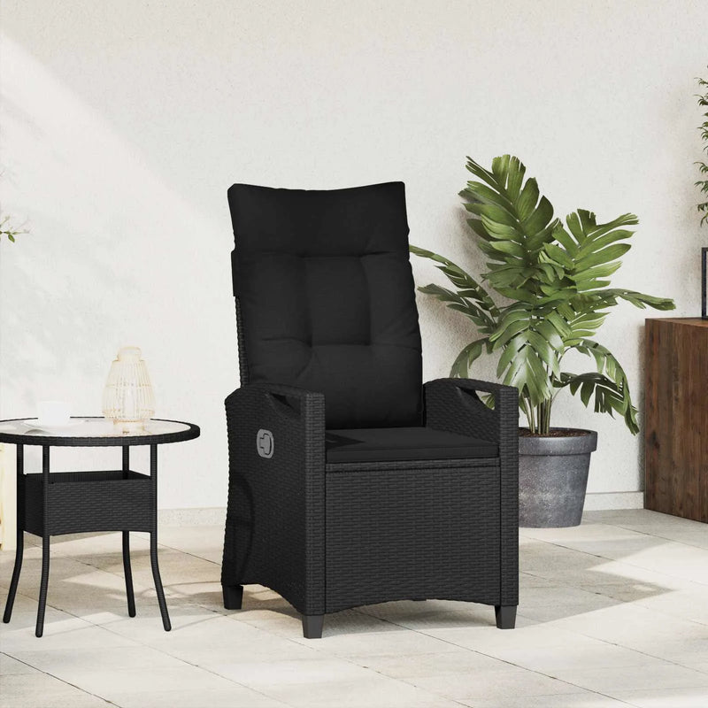 Reclining Garden Chairs Black 56 x 60 x 112 cm