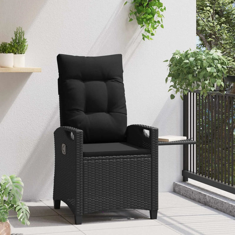 Reclining Garden Chairs Black 56 x 60 x 112 cm