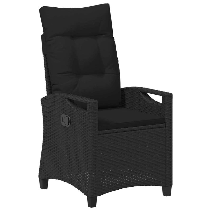 Reclining Garden Chairs Black 56 x 60 x 112 cm