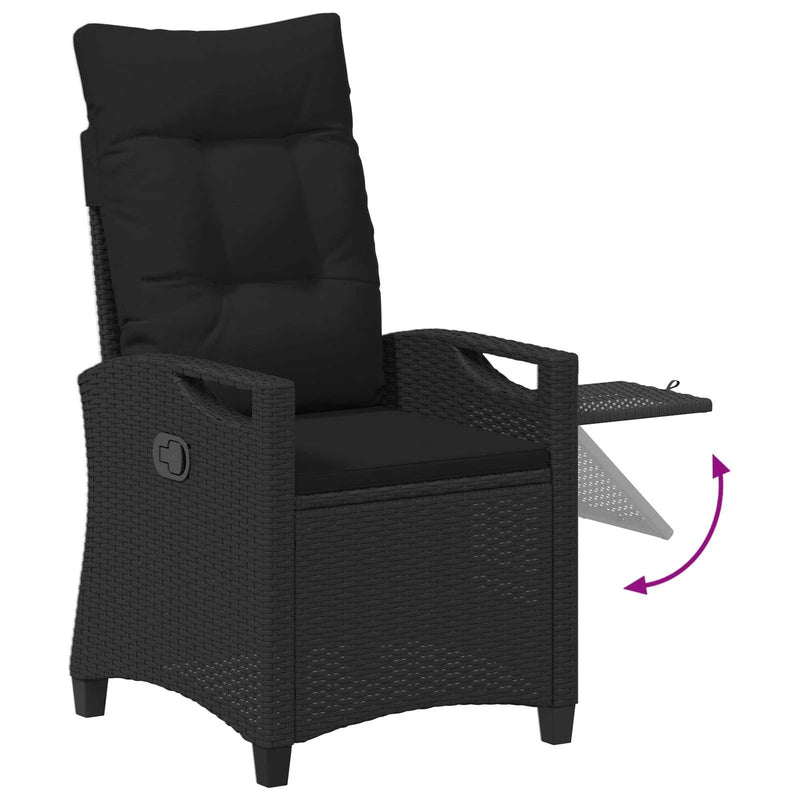 Reclining Garden Chairs Black 56 x 60 x 112 cm