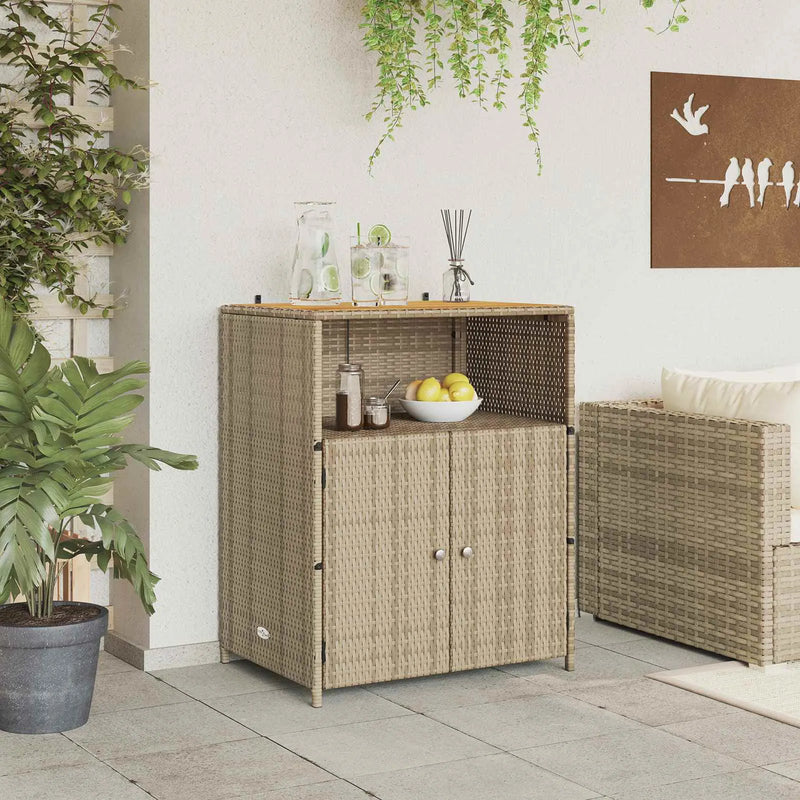 Cabinet Beige 70 x 50 x 87 cm Polyester and Roly Rattan