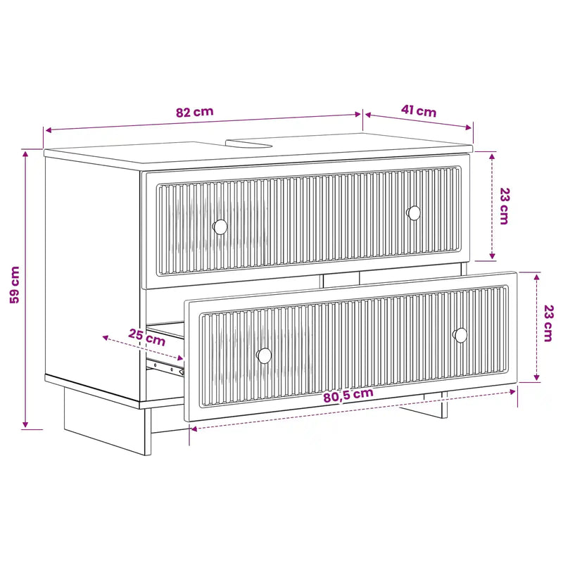 Bathroom Sink Cabinet EDE White 82 x 41 x 59 cm Engineered Wood