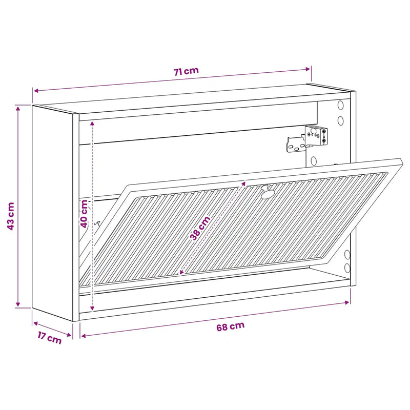 Wall-Mounted Shoe Cabinet EDE 71 x 17 x 43 cm Engineered Wood