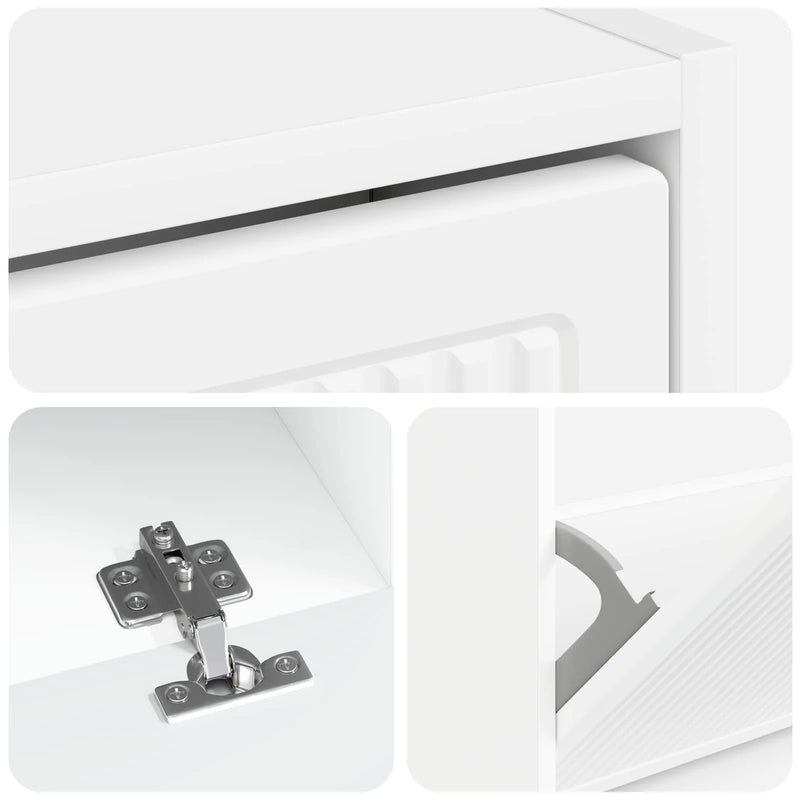 Shoe Cabinet EDE 78 x 24 x 103 cm Engineered Wood White