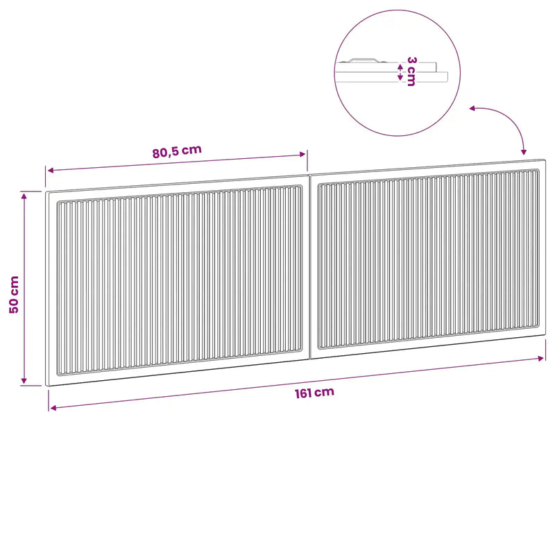 Wall-Mounted Headboard EDE Sonoma Oak Engineered Wood