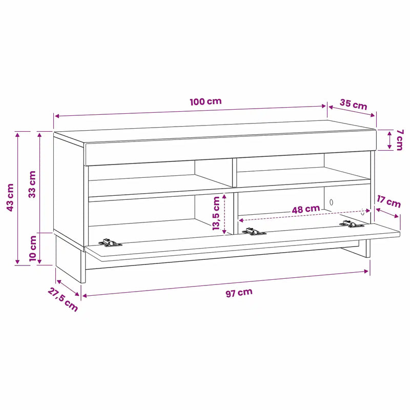 LED TV Cabinet White Engineered Wood