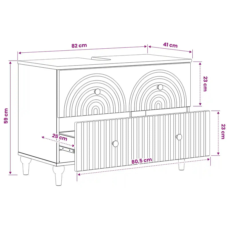 Bathroom Sink Cabinet ALKMAAR White 82 x 41 x 59 cm