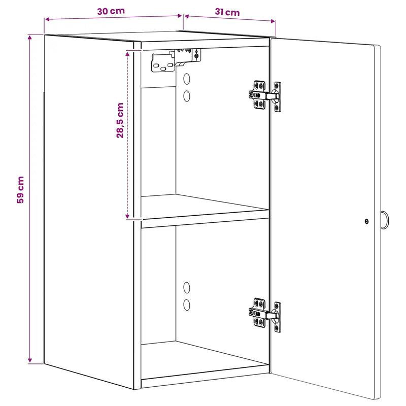 Bathroom Wall Cabinet ALKMAAR White 30 x 31 x 59 cm