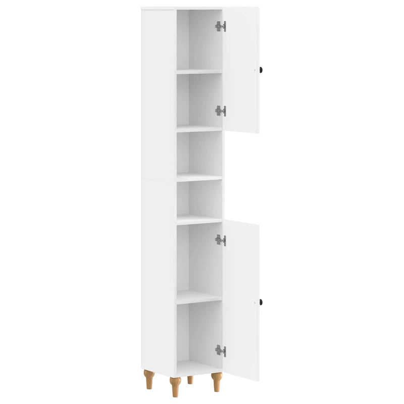 Bathroom Cabinet with Open Shelf ALKMAAR White 30 x 31 x 190 cm