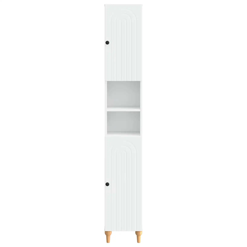 Bathroom Cabinet with Open Shelf ALKMAAR White 30 x 31 x 190 cm