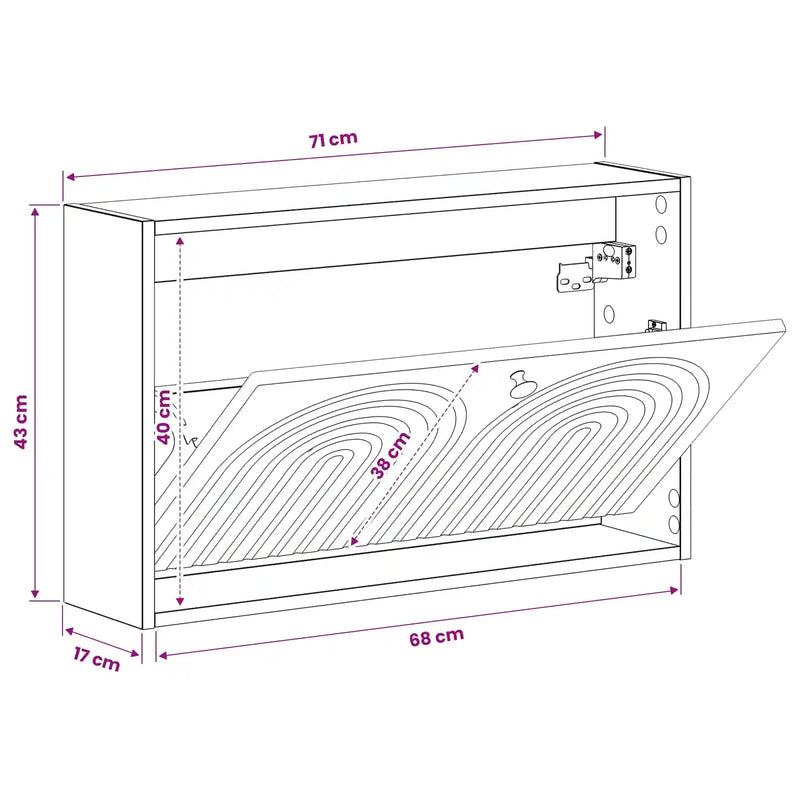 Wall-Mounted Shoe Cabinet ALKMAAR 71 x 17 x 43 cm White