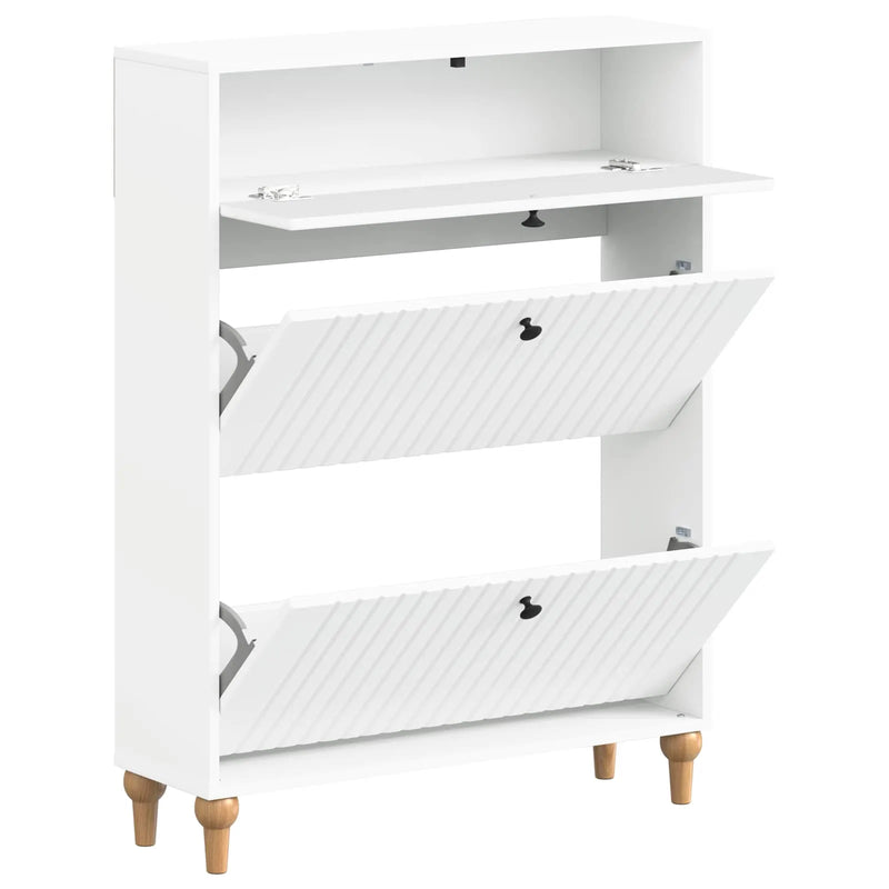 Shoe Cabinet ALKMAAR 78 x 24 x 103 cm Engineered Wood White